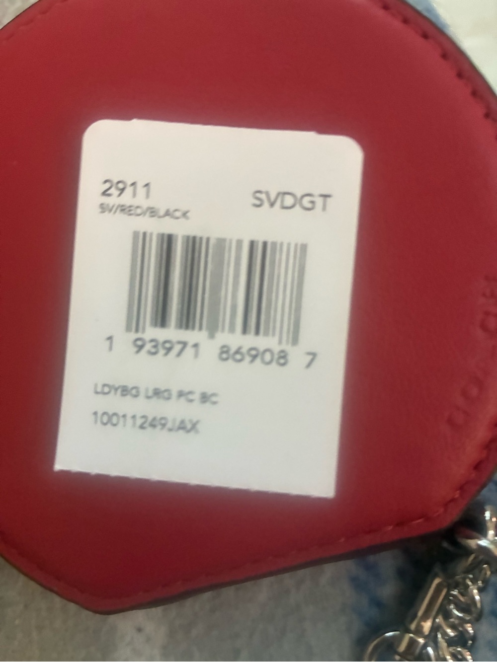 Coach 2911 Leather Large Ladybug Black/Red Coin Purse/ Wristlet Chain Charm NWT - Picture 10 of 11